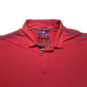 IBKUL Men's Size XXL Polo Golf Shirt UPF 50 Cool Feel Quick Dry Pink/Salmon